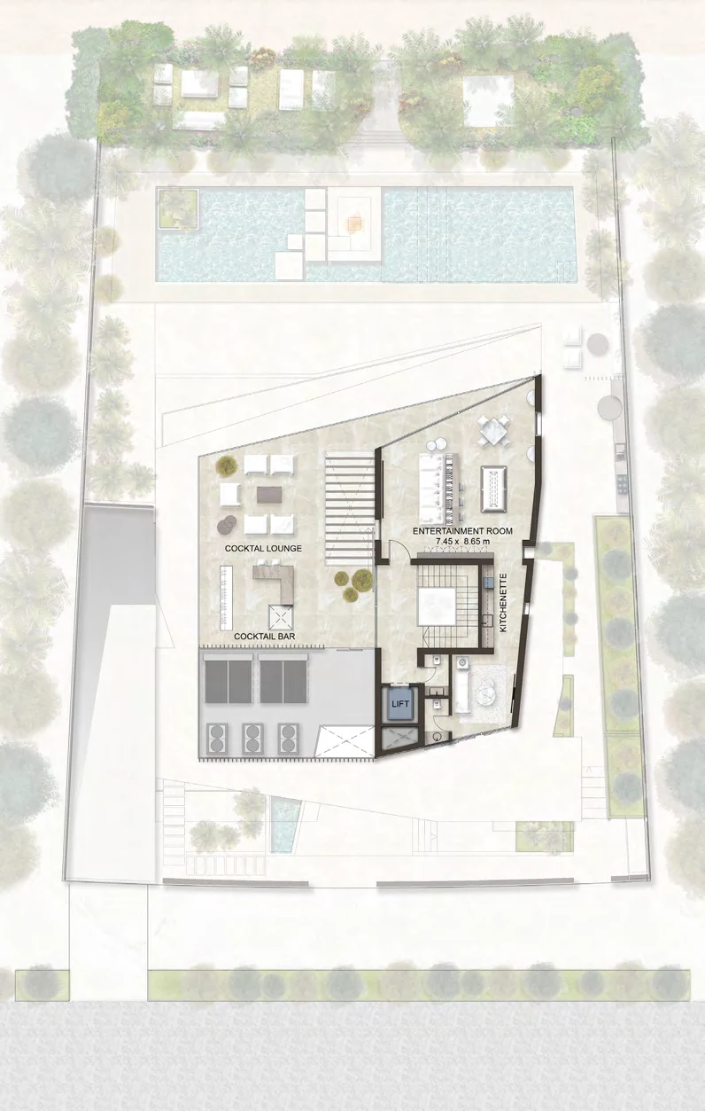 Roof option 3, entertainment, chosen for Villa 12
